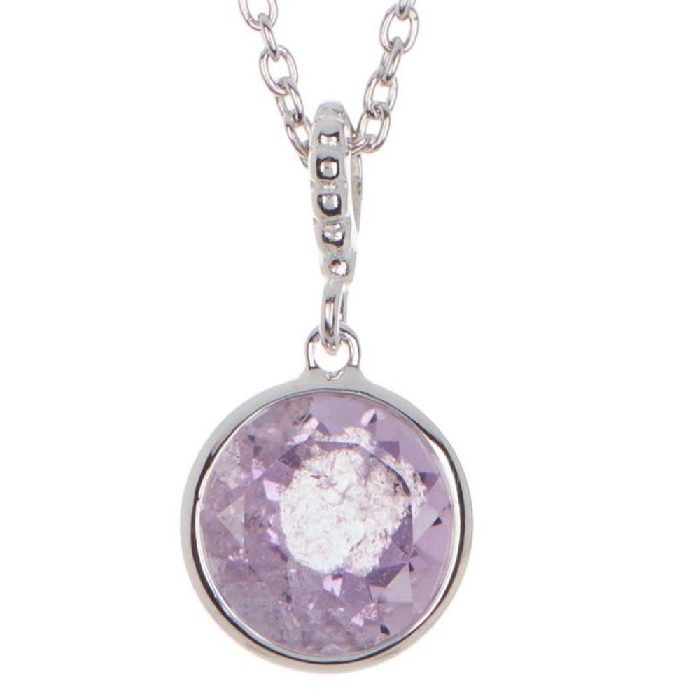 JUDITH RIPKA Sterling Silver 10mm Round Amethyst Pendant Necklace - Picture 2 of 5